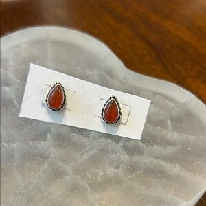 Sterling silver carnelian earrings